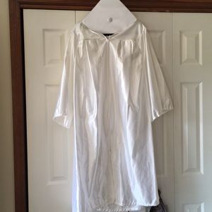 White Graduation Cap & Gown